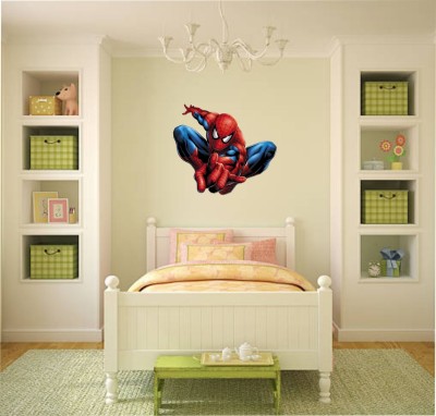 Jagvii 32 cm Cartoon Spider Man Wall Sticker Self Adhesive Sticker(Pack of 1)