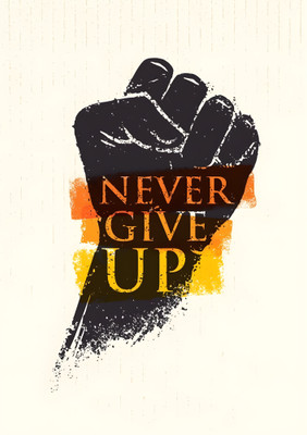 Dumdic 30 cm Never Give Up A4 Strong Self Adhesive Sticker(Pack of 1)