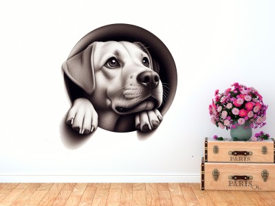 Arasan 12 inch Dog Sticker For Pets Lovers Self Adhesive Sticker(Pack of 1)