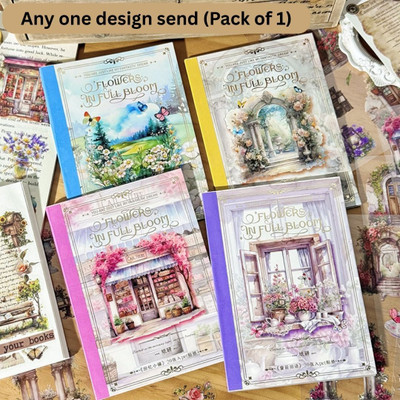 HS ENTERPRISE 16 cm Vintage Flower Shop Sticker Set– 20 Pages PET Stickers for Crafts (Any 1) Self Adhesive Sticker(Pack of 20)
