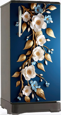 Durga Quality Creation 124 cm Fridge Sticker single door waterproof sticker decal sticker size 24x49 inch Self Adhesive Sticker(Pack of 1)