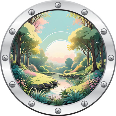 SoFFXia 18 inch Forest Silvery Decorative Walll Stickers for Living Room EDD_WS_14302 Self Adhesive Sticker(Pack of 1)