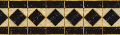 WALLDESIGN 609.6 cm Decorative Stone Inlay Diamond Pattern Wall Border Trim - 3 inch width by 20 ft length - Large Self Adhesive Sticker(Pack of 1)