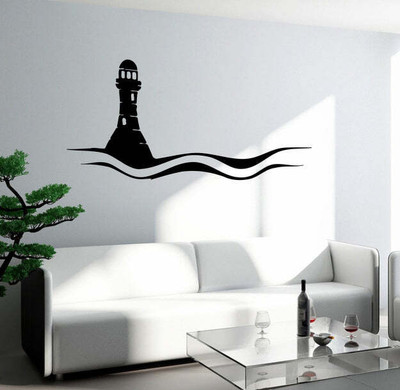 Xskin 27 cm l Lighthouse Shore Ocea Self Adhesive Sticker(Pack of 1)