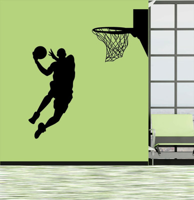 walkart 2.54 cm basket ball player as in his court in your living room Removable Sticker(Pack of 1)