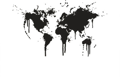 SnappyVinyl 48 cm Creative Design World Map Self Adhesive Sticker(Pack of 1)