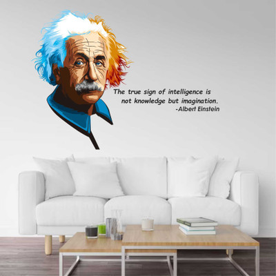 MEHMETDECOR 78 cm Albert Einstein Quote Wall Stickers & Murals Size - 78x58cm Self Adhesive Sticker(Pack of 1)