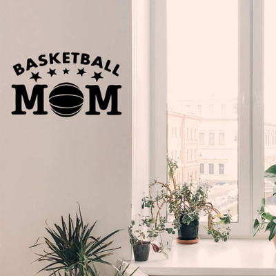 SnappyVinyl 29 cm Basketball Mom1 Wall Decals, Easy to Apply Self Adhesive Sticker(Pack of 1)