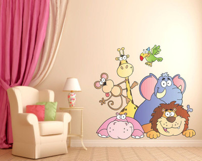 Decor hubb 60 cm Beautiful Cartoon self adhesive wall sticker ( 60 x 50 cm ) Self Adhesive Sticker(Pack of 1)