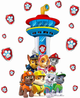 SkyOlla 28 cm Paw Patrol Wall Sticker – Self Adhesive Vinyl Décor for Kids’Room,Nursery Room Self Adhesive Sticker(Pack of 1)