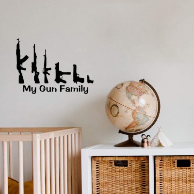 SnappyVinyl 29 cm My Gun Family Self Adhesive Sticker(Pack of 1)