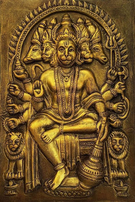 Khetal 16.5 inch Jai hanuman bajrang bali A3 size non tearable self adhesive sticker Self Adhesive Sticker(Pack of 1)
