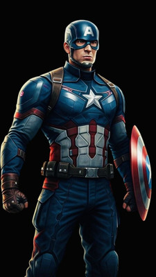 swaroopa 16.5 inch Captain America Sticker Self Adhesive Sticker(Pack of 1)