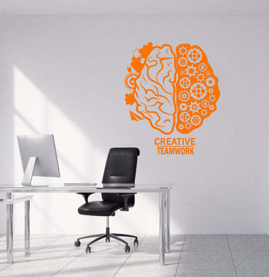 SnappyVinyl 27 cm Brain Business Teamwork Self Adhesive Sticker(Pack of 1)