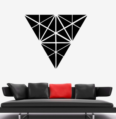 SnappyVinyl 36 cm Pattern Geometric Shape Illusion Easy to apply Wall Sticker Self Adhesive Sticker(Pack of 1)