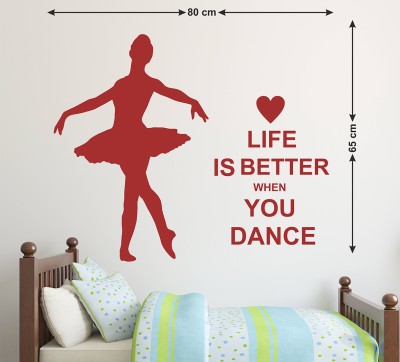 Zampyy 65 cm Love Is Butter While You Dance| Wall Stickers |PVC Vinyl| Non-Reusable Sticker | Self Adhesive Sticker(Pack of 1)