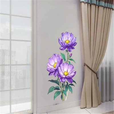 Krishna Sticker 60 cm vintage flower wall sticker for kids room bedroom living room Self Adhesive Sticker(Pack of 1)