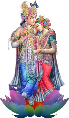 ZEN TREK 45 cm Radha Krishna Modern Art 94 Self Adhesive Sticker(Pack of 1)