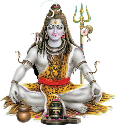 Decor Villa 67 cm DV_Shiv Bhole Modern Art 194 Self Adhesive Sticker(Pack of 1)