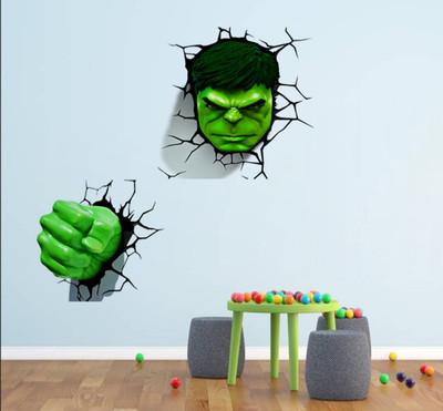 Wallzone 80 cm Hulk Removable Sticker(Pack of 1)