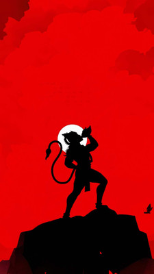 swaroopa 16.5 inch Hanuman Ji sticker Self Adhesive Sticker(Pack of 1)