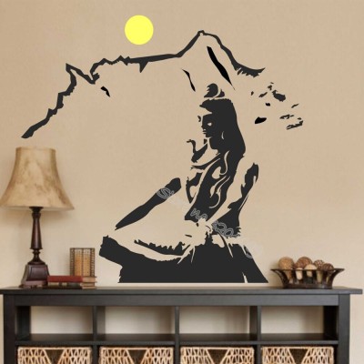 Xskin 42 cm Lord Shiva Wall Decal God Hindu Prayer Self Adhesive Sticker(Pack of 1)