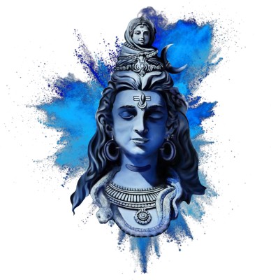 The Decor house 99 cm shiva wall stickergod _bhagwan ji wall sticker(54X55) Self Adhesive Sticker(Pack of 1)