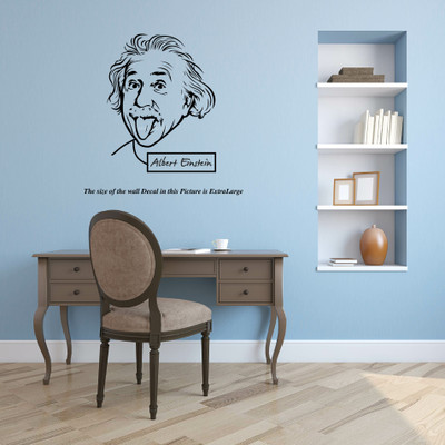 PEACOCKRIDE 60 cm Albert Einstein I Physics I Scientist I Wall Decal Self Adhesive Sticker(Pack of 1)