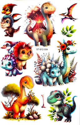 Q uncle 35 cm Plastic Sheet Dinosaur Removable Learning Activities 3D Wall Decorative Stickers Self Adhesive Sticker(Pack of 1)