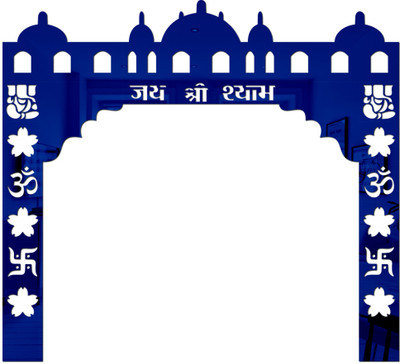 wall1ders 60 cm Khatu Shyam Toran Dwar Blue (Size 60 x 55 cm) Acrylic Mirror Wall Sticker Self Adhesive Sticker(Pack of 1)