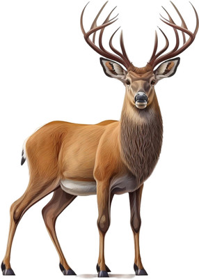 S3DESIGN 76 cm decorative deer Self Adhesive Sticker(Pack of 1)