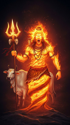 swaroopa 16.5 inch Shiv Shankar Sticker Self Adhesive Sticker(Pack of 1)