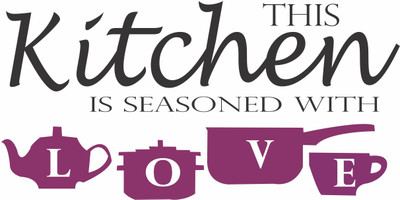 Epithet Studio 37 cm The kitchen seGDoned with LOVE decorative Wall Sticker Decal , Self Adhesive Sticker(Pack of 1)