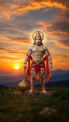 swaroopa 16.5 inch hanuman ji sticker Self Adhesive Sticker(Pack of 1)