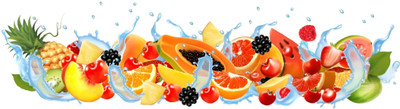 K2A Decor 120 cm Colorful Fruit Splash Wall Sticker for Kitchen Self Adhesive Sticker(Pack of 1)