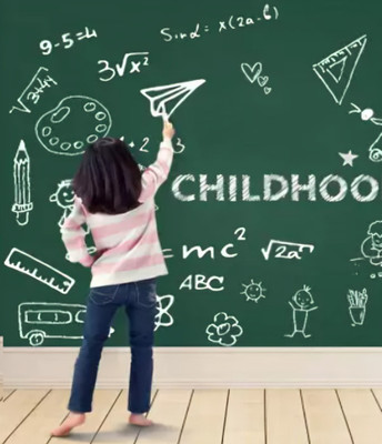 Timetech 200 cm Wall Stickers Green board Extra Large Kids Study School Room Chalkboard Self Adhesive Sticker(Pack of 1)