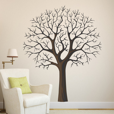 Remer 69 cm Beautiful Tree design decorative wall decals for your home Self Adhesive Sticker(Pack of 2)