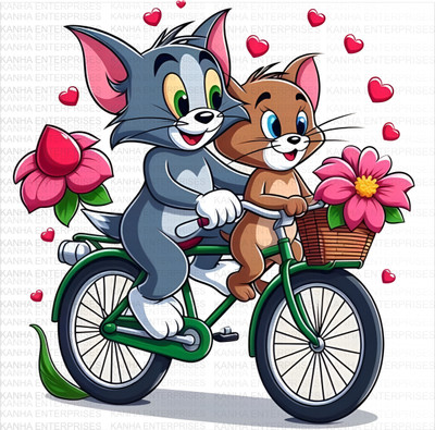 LAKSHIT ENTERPRISES 60 cm cartoons tom and jerry wall sticker Self Adhesive Sticker(Pack of 1)