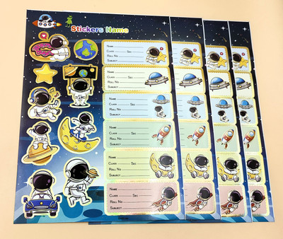 Paper Bear 2.5 inch Astronaut Sticker Non-Reusable Sticker(Pack of 4)