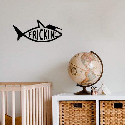 Xskin 29 cm Frickin Fish Evolution Internet Meme Self Adhesive Sticker(Pack of 1)