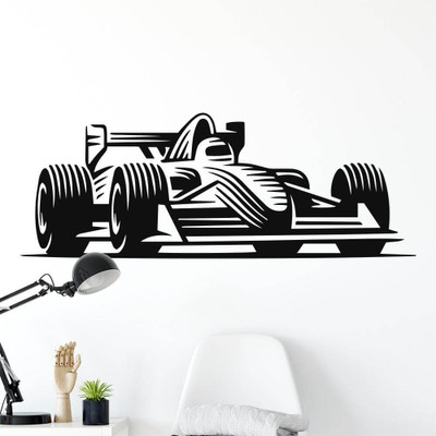 Xskin 56 cm Cartoon style F1 Formula One Race Car Self Adhesive Sticker(Pack of 1)