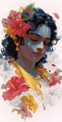swaroopa 16.5 inch shri krishna sticker Self Adhesive Sticker(Pack of 1)