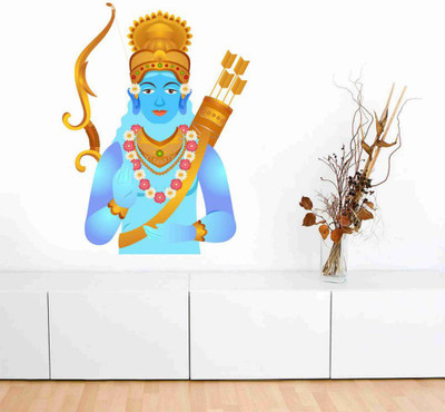 Stickerberry 51 cm Lord Krishna wall sticker 51 CM x 68 CM Self Adhesive Sticker(Pack of 1)
