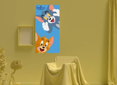 Jump up 60 cm Tom & Jerry Multicolour Wall Sticker Self Adhesive Sticker(Pack of 1)