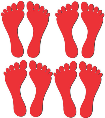 Asmi Collections 10 cm Goddess Lakshmi Footprints - 4 Pairs Self Adhesive Sticker(Pack of 1)