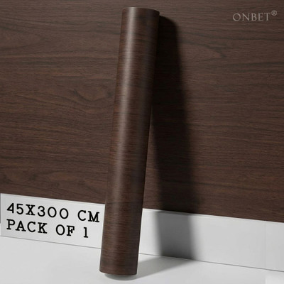 Onbet 300 cm Self Adhesive Wooden PVC Waterproof Stick Wallpaper For Kitchen,Home,Office,All Self Adhesive Sticker(Pack of 1)