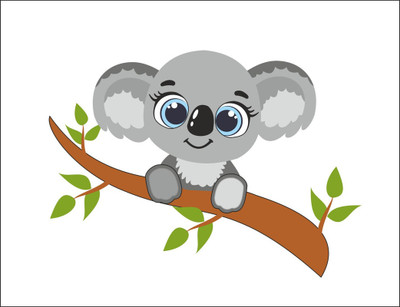 Decoar Nirmal 91 cm Cute panda and tree wall stickr size (91x66cm) Self Adhesive Sticker(Pack of 1)
