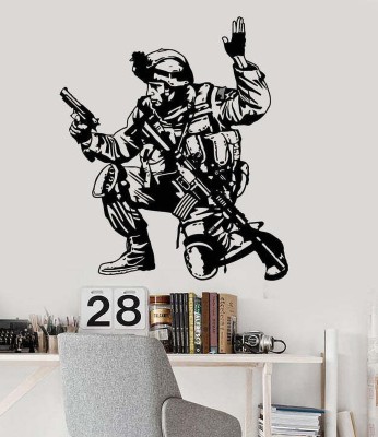 SnappyVinyl 30 cm Military War Boys Room Special Forces Self Adhesive Sticker(Pack of 1)