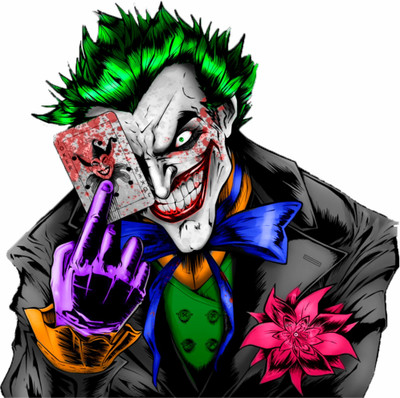 SR ENTERPRISE 1 cm killer smile joker design(58x57) Self Adhesive Sticker(Pack of 1)