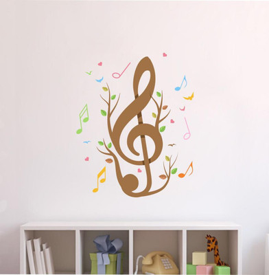 Epithet Studio 113 cm Music Notes Birds & Hearts Wall Sticker - 75Cm X 70Cm Color - Self Adhesive Sticker(Pack of 1)